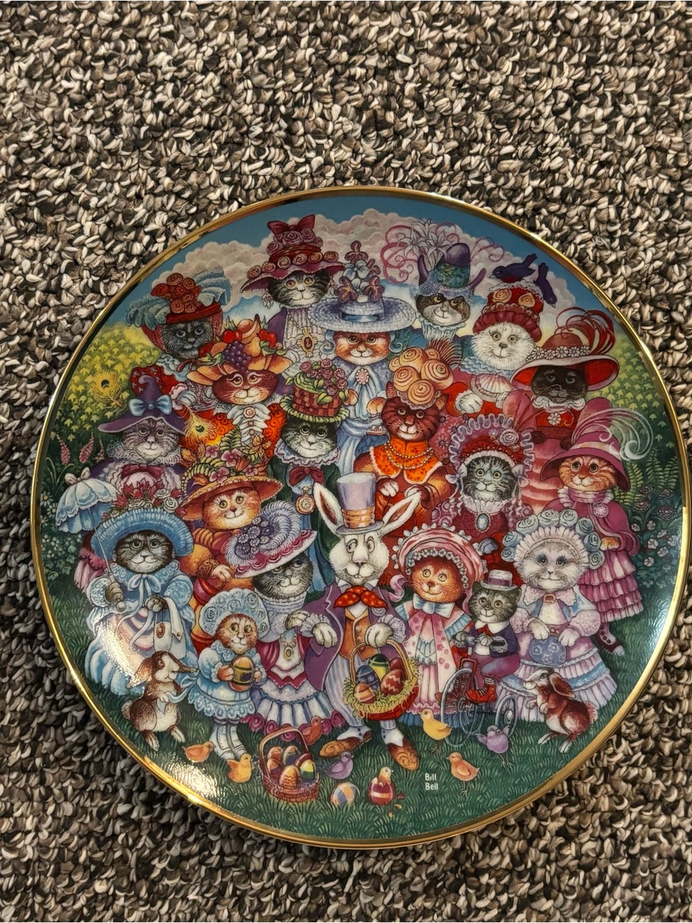 "Easter Purrade" Collectible Plate - Bill Bell's Holiday Cats Plate - Easter